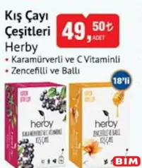 HERBY KIŞ ÇAYI ÇEŞİTLERİ 18'Lİ fiyat ve kampanya bilgisi